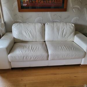 Italian white leather mio sofa (3 seat + 2 seat)