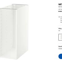 IKEA bänkskåpstomme vit 30x60x80