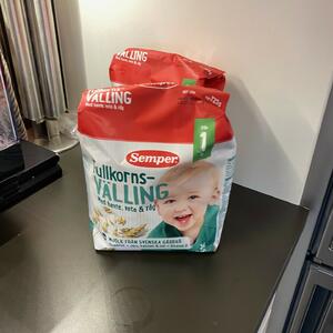 2 oöppnade förp fullkornsvälling 
