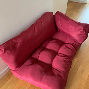 Vinröda dynor till pallsoffa 3 st