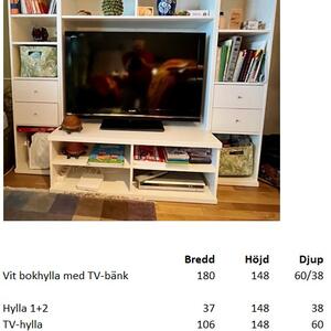 Bortskänkes-TV-bokhylla 