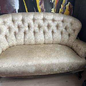 Soffa vintage asiatiskt gul tyg 