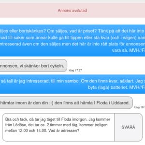 Elcykel märke 'Giant' i Uddared, Floda