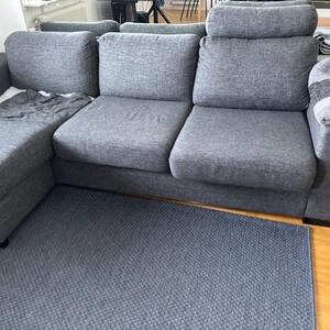 Soffa med divan grå